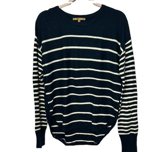 Navy White Striped Sweater